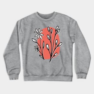 Abstract Mid Century Summer Flowers Crewneck Sweatshirt